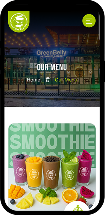 Greenbelly Smoothies Website Mobile Responsive 1